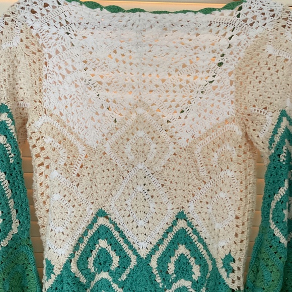 Chasing Unicorns California Crochet Mini Dress M Green NWT - Picture 7 of 10